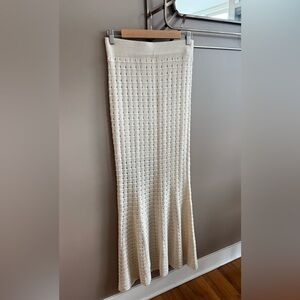 VENUS Cream Textured Maxi Skirt